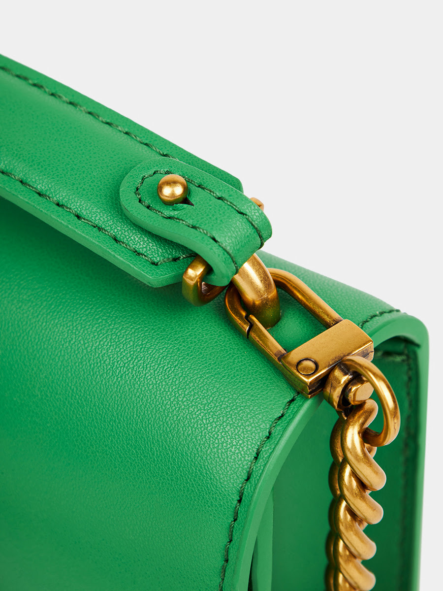 Классическая кожаная сумка Serena цвет травяной